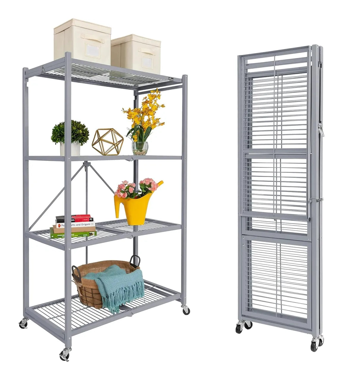 4-Tier Heavy-Duty Folding Storage Rack