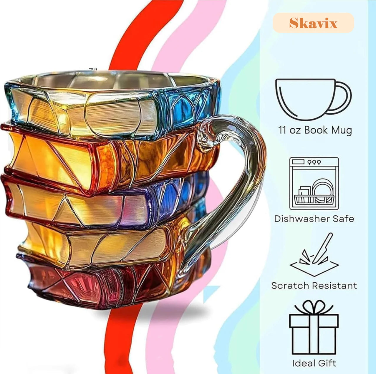 Painted Book Mug, Novelty 3d Painted Books Coffee