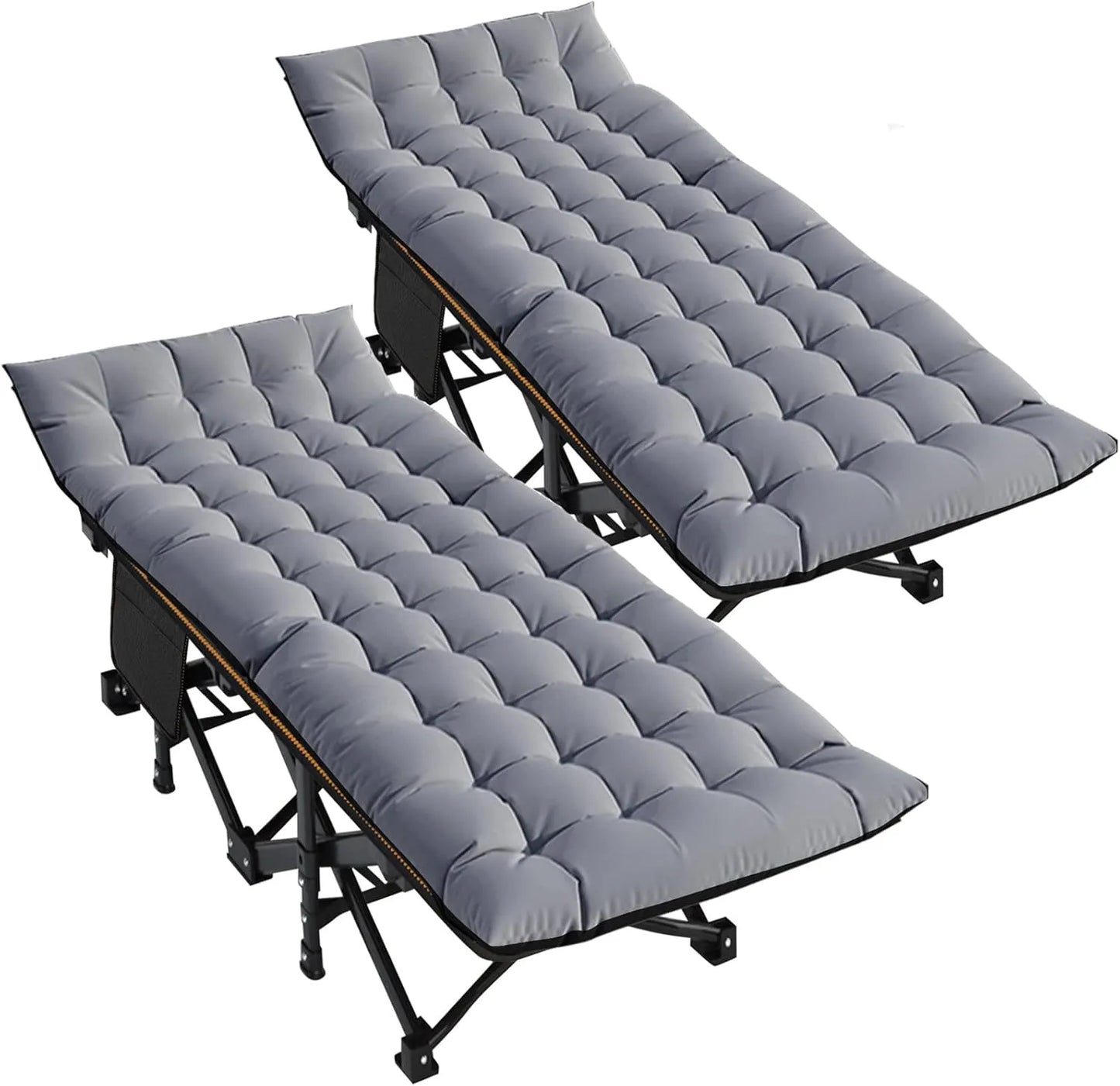 Portable outdoor recliner with double-sided mattress