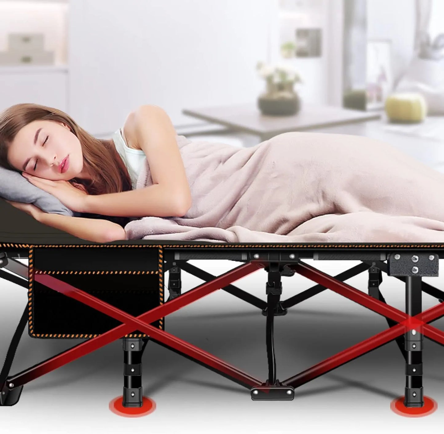 Portable outdoor recliner with double-sided mattress