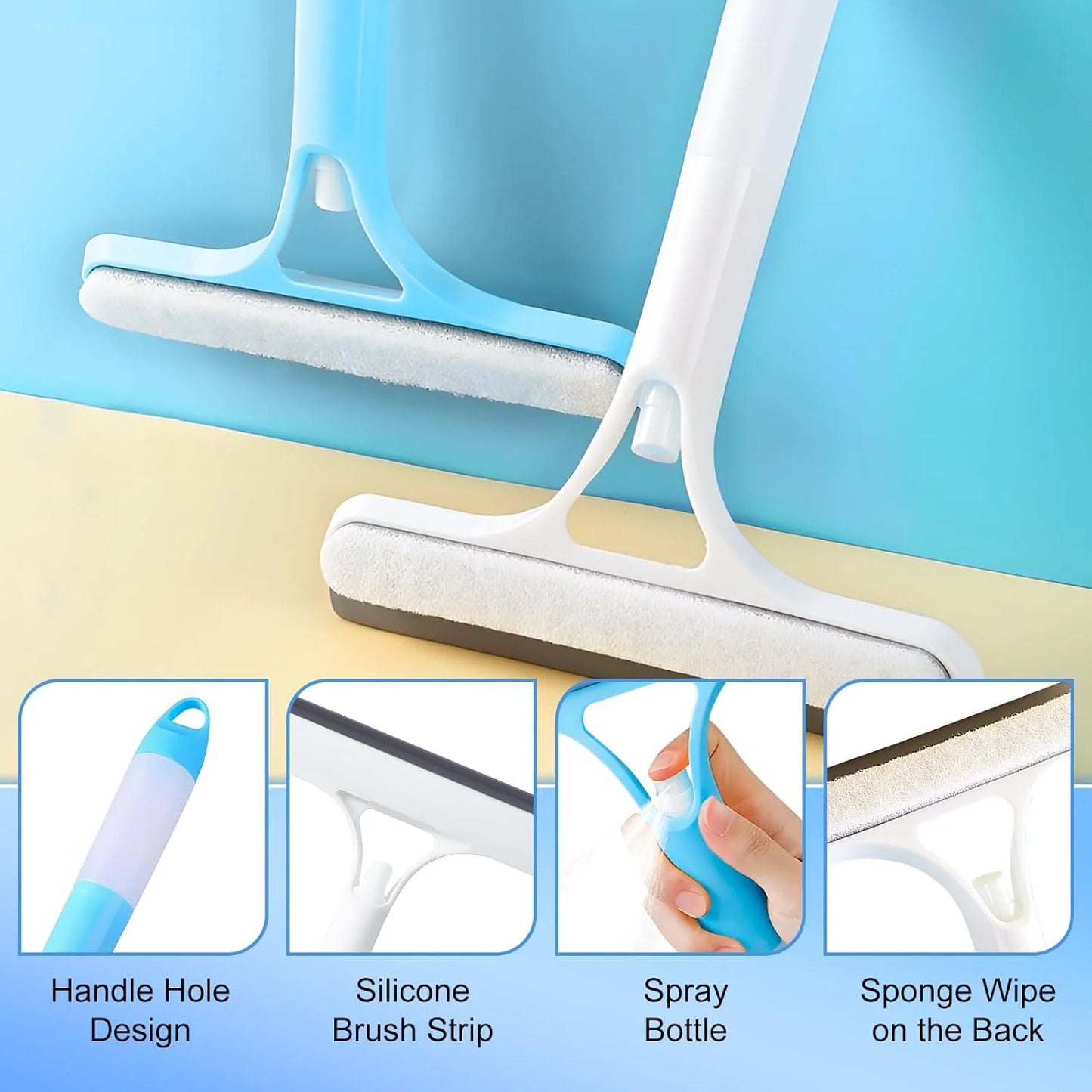 (🔥Buy 1, get 1 free)Streak-Free Window Cleaner – Spray, Wipe & Scrape in One
