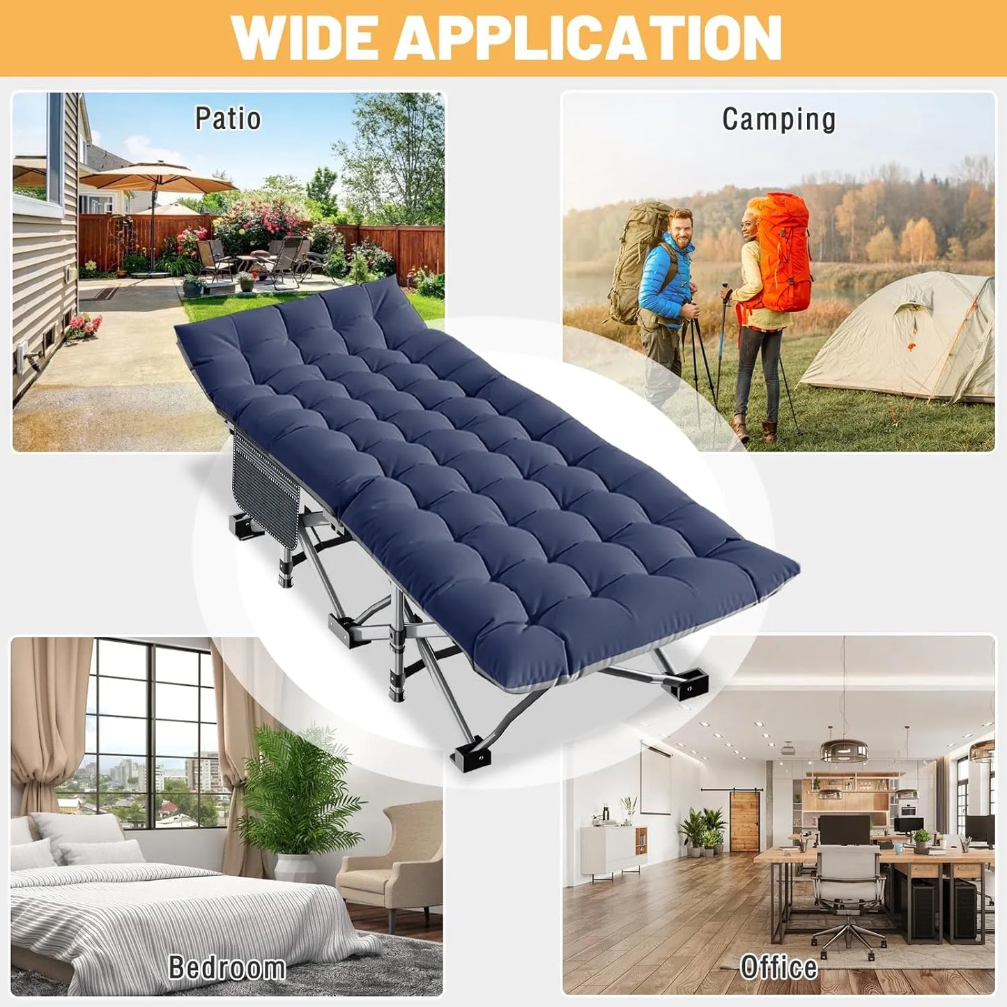 Portable outdoor recliner with double-sided mattress