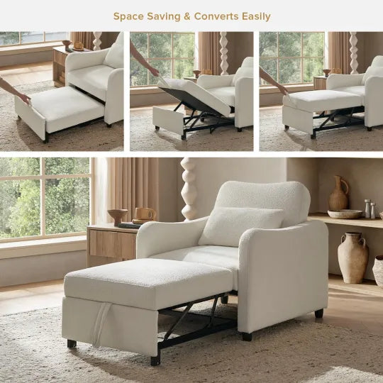 4-in-1 Convertible Sleeper Chair Bed, Accent Chair