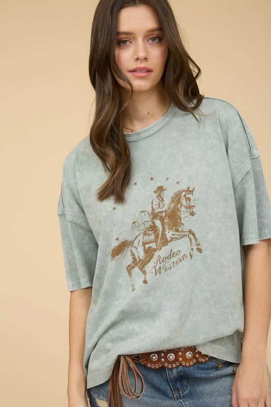 ✨Western Cowboy Relaxed Fit Graphic Tee