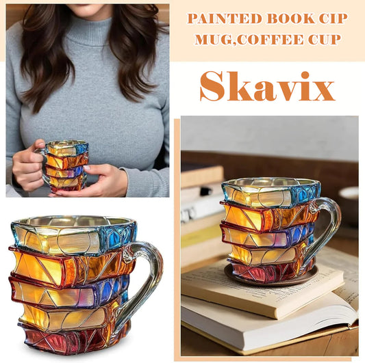 Painted Book Mug, Novelty 3d Painted Books Coffee