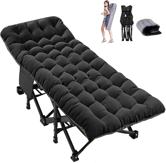 Portable outdoor recliner with double-sided mattress