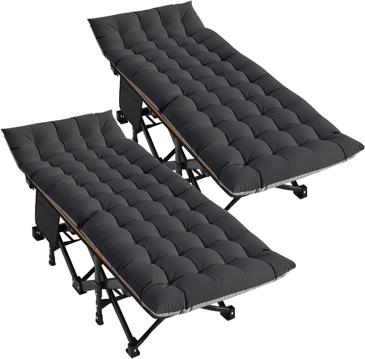 Portable outdoor recliner with double-sided mattress