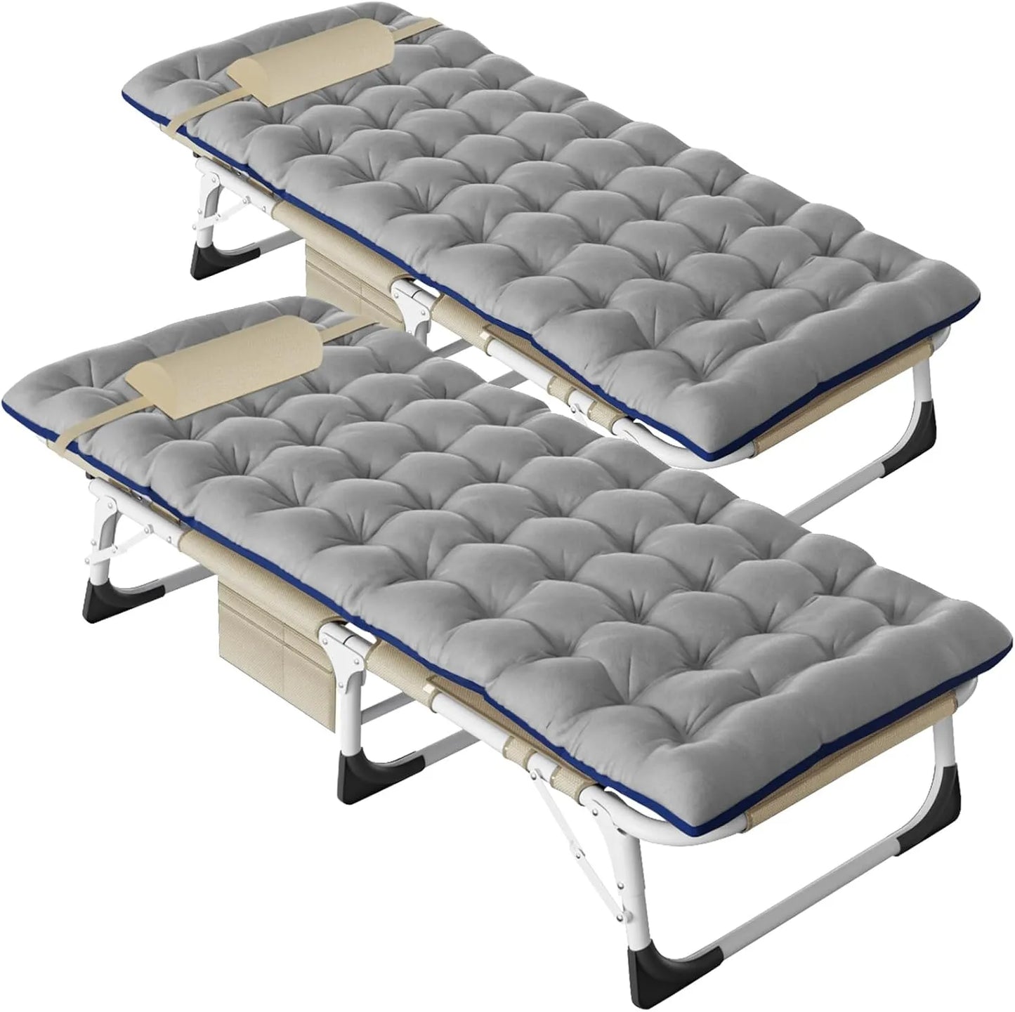 Portable outdoor recliner with double-sided mattress