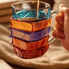Painted Book Mug, Novelty 3d Painted Books Coffee
