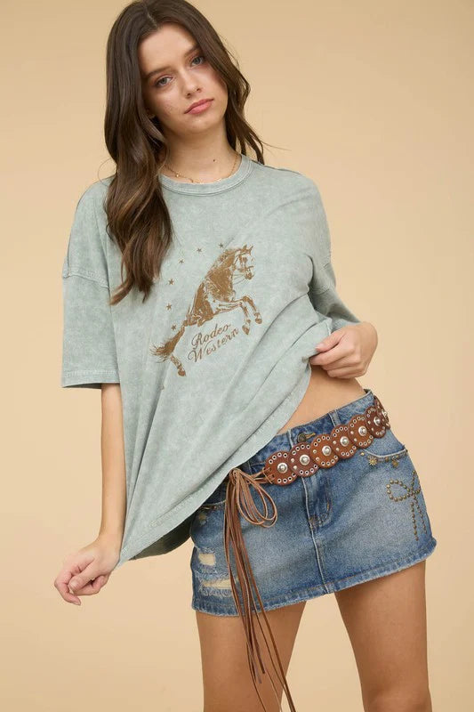 ✨Western Cowboy Relaxed Fit Graphic Tee