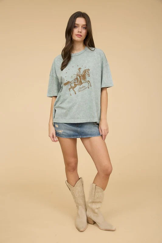 ✨Western Cowboy Relaxed Fit Graphic Tee