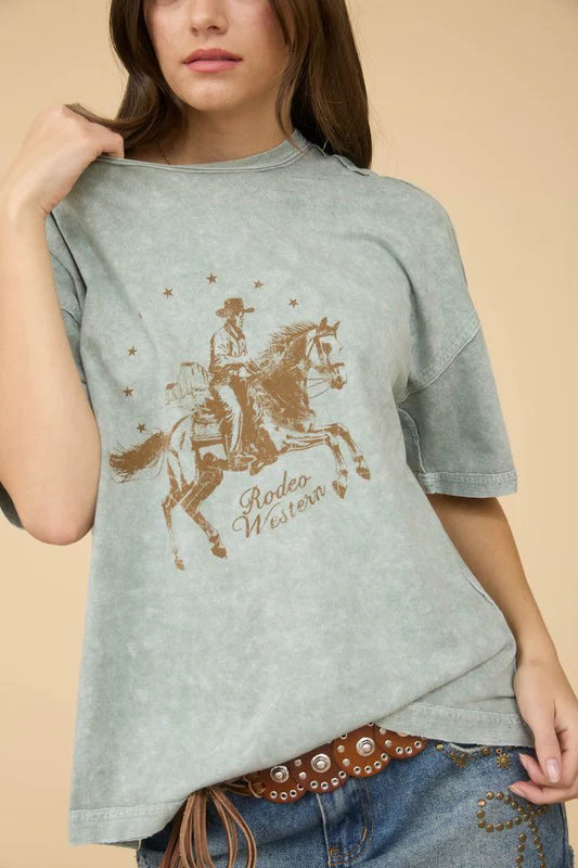 ✨Western Cowboy Relaxed Fit Graphic Tee